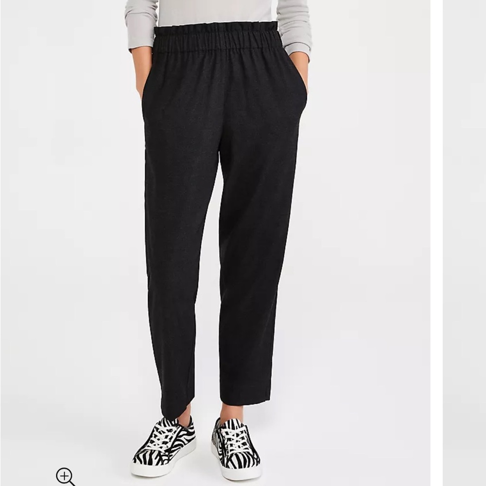 Paper bag Ankle Pants Black Ann Taylor